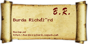 Burda Richárd névjegykártya