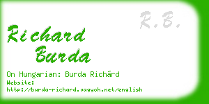 richard burda business card